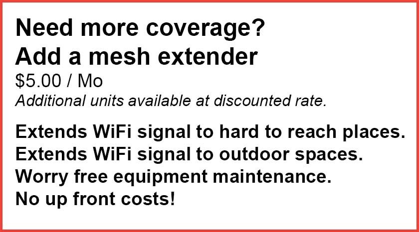Mesh Extender for hard to reach places and outdoor spaces